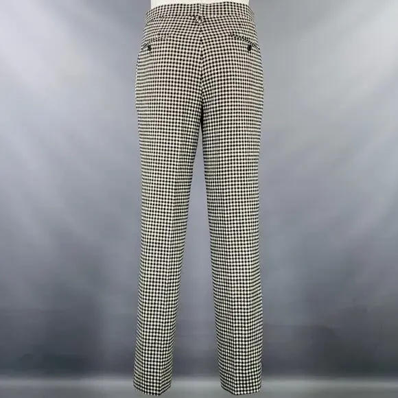 BLACK FLEECE Size 38 Black White Checkered Wool Notch Lapel Suit
